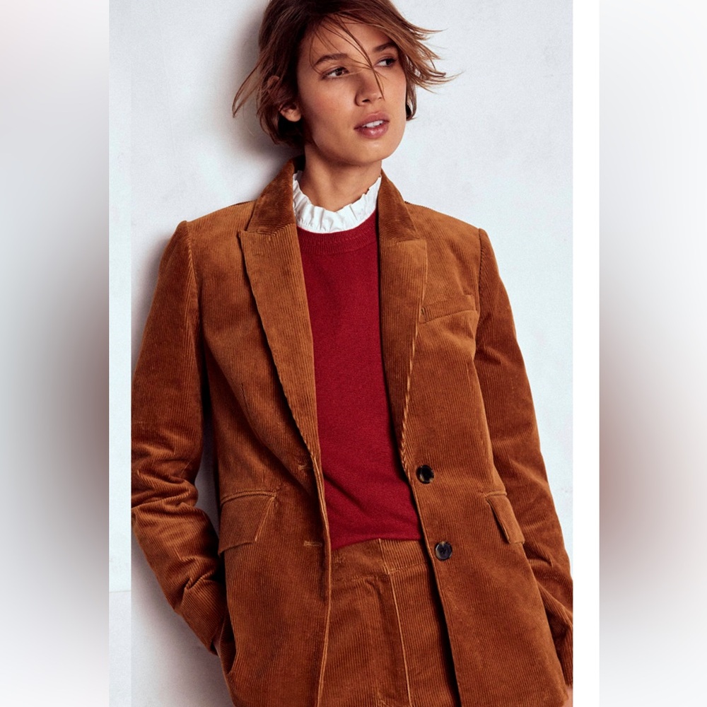 Rust corduroy blazer, puff sleeve feminine details by Mossimo for Target FALL 🍁